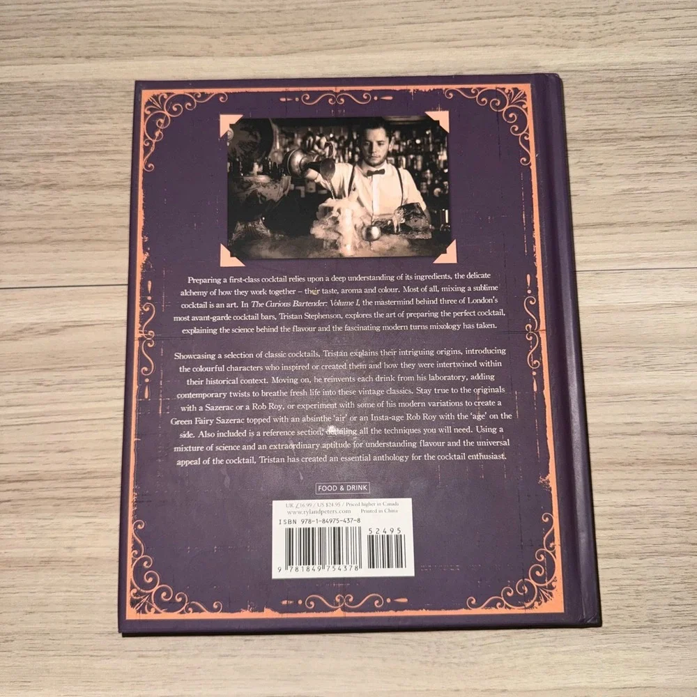 Tristan Stephenson The Curious Bartender Volume I Book Purple Hardcover Good